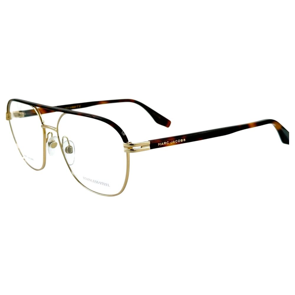 Marc Jacobs Marc 571 Mens Metal Aviator Eyeglass Frame 06J Gold Havana 57-16